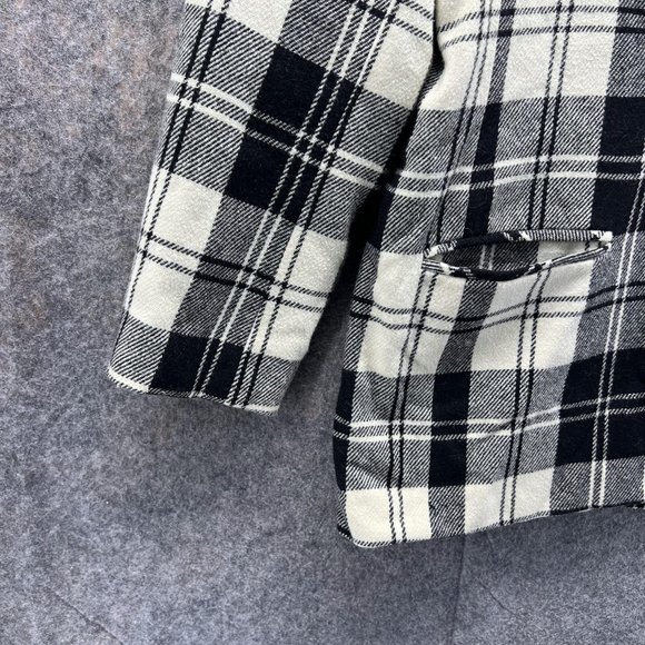 Abercrombie & Fitch Blazer Men Medium White Black Button Jacket Plaid Wool - Picture 5 of 13